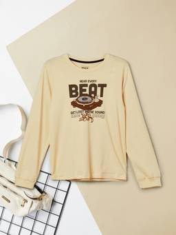 max - Boys Printed T-shirt-Beige