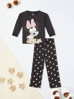 max - Printed Sleepwear T-shirt and Pyjama-Black