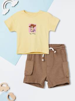 max - Boys Character Print T-shirt and Shorts-Multi-Color