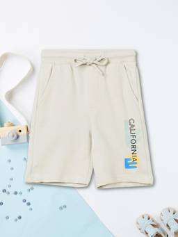 max - Boys Printed Shorts-Beige