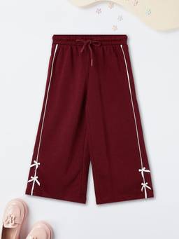 max - Girls Wide-Leg Track Pant-Maroon