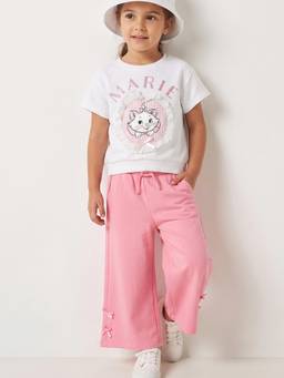 max - Girls Marie Character Print T-shirt with Trousers-White
