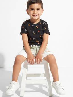 max - Boys Printed T-shirt-Black