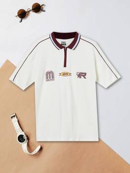 max - Boys Printed Polo T-shirt-Beige