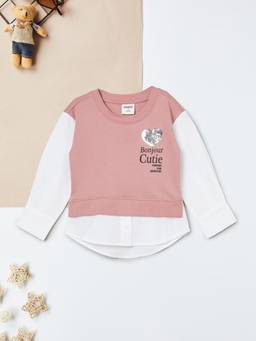 max - Girls Embellished Top-Pink