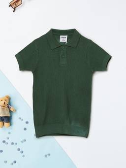 max - Boys Knit Polo T-shirt-Green