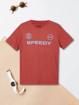 max - Boys Printed T-shirt-Red
