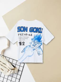 max - Boys Oversized Dragon Ball Z Print T-shirt-White