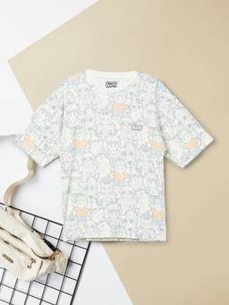 max - Boys Oversized Stumble Guys Printed T-shirt-Multi-Color