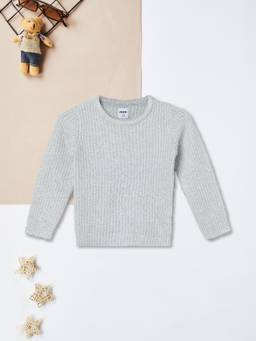 max - Girls Knit Sweater-Grey
