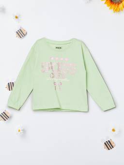 max - Girls Printed T-shirt-Green