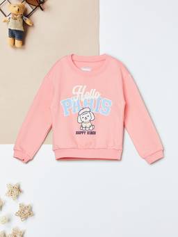max - Girls Printed Sweatshirt-Pink