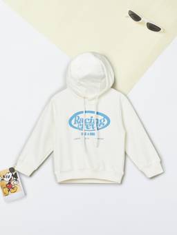 max - Boys Printed Hoodie-Cream