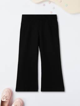 max - Girls Flared Fit Denim Trousers-Black
