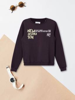 max - Boys Printed Sweatshirt-Purple