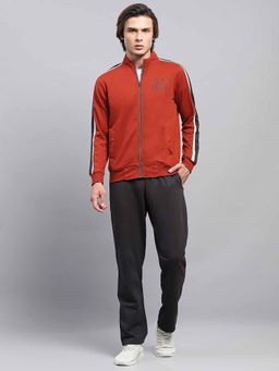Monte Carlo - Mens Rust Solid High Neck Full Sleeve Track Suit (Set of 2)