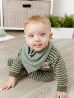 Cheeky Chompers - Sage Green Necker Chew Bib (3-6 Months)
