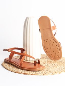 Street Style Store - Women Brown Backstrap Sandals
