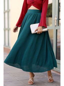 AlterEGO - Delilah Pretty Pleat Umbrella Green Maxi Skirt