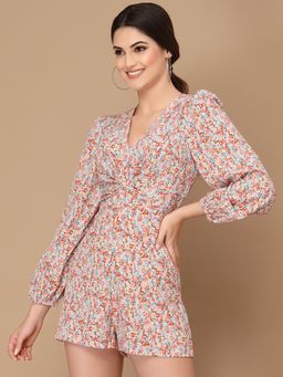 KASSUALLY - Floral Print Basic Playsuit