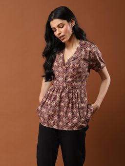 Aarke Ritu Kumar - Brown Printed Top
