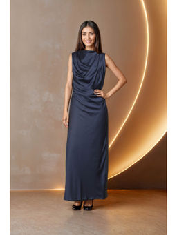 Fawn 24 - Blue Cowl Neck Dress