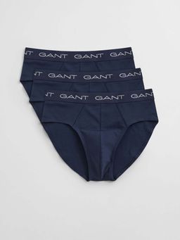 GANT - Mens Blue Solid Low Rise Briefs (Pack of 3)