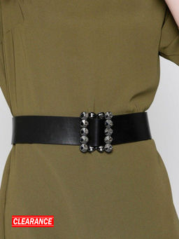Twenty Dresses by Nykaa Fashion - Black The Shiny Nights Waist Belt