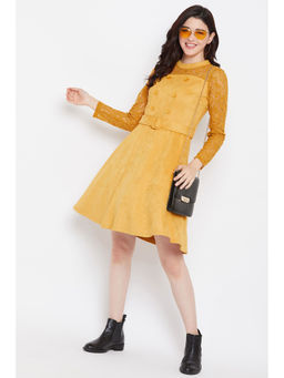 Madame - Mustard Yellow Fit And Flare Dress