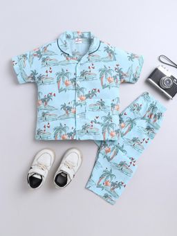 The Magic Wand - Blue Printed Shirt and Pyjama