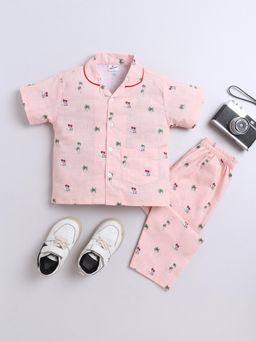 The Magic Wand - Peach Printed Shirt and Pyjama