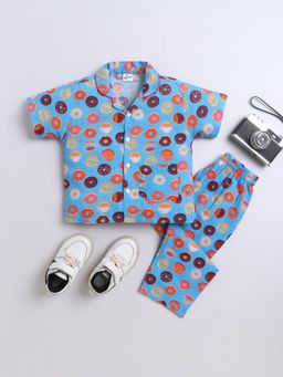 The Magic Wand - Blue Printed Shirt and Pyjama