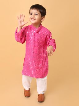 Tiny Pants - Pink Embroidered Kurta and Pyjama