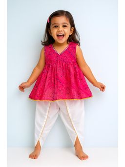 Tiny Pants - Pink Printed Kurti and Tulip Pant