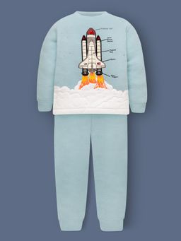 CHERRY CRUMBLE BY NITT HYMAN - Blue Printed T-shirt and Joggers