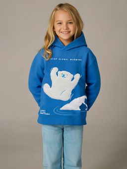 CHERRY CRUMBLE BY NITT HYMAN - Blue Printed Hoodie