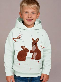 CHERRY CRUMBLE BY NITT HYMAN - Green Embroidered Hoodie