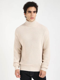 Calvin Klein - Woven Regular Fit Wool Sweater-Beige
