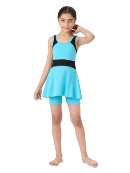 Black Panther - Blue Girls Frock Style Swimsuit