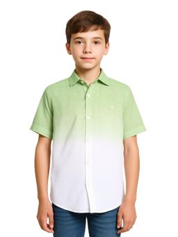CAVIO - Green Boys Half Sleeves Ombre Solid Shirt