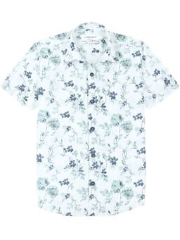 CHARCHIT - Blue Boys Half Sleeves All-Over Floral Printed Shirt