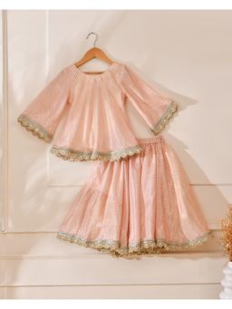 Little Panda - Girl's Light Pink Festive Lehenga with Choli