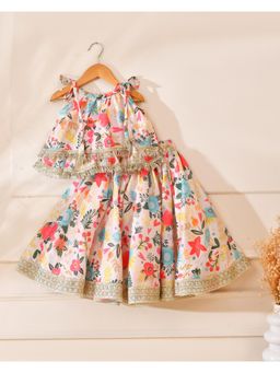 Little Panda - Girl's Multicolour Festive Lehenga with Choli