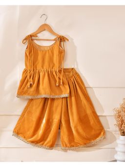 Little Panda - Girl's Amber Velvet Top and Palazzo
