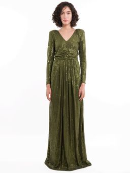 Samshek - Dazzle In Divine Olive Maxi Dress