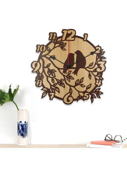 Dekorstation - Beige Adan Engineered Wood Wall Clock