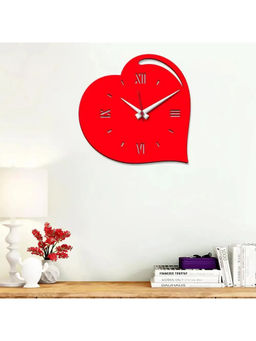 Dekorstation - Red Aminah Engineered Wood Wall Clock