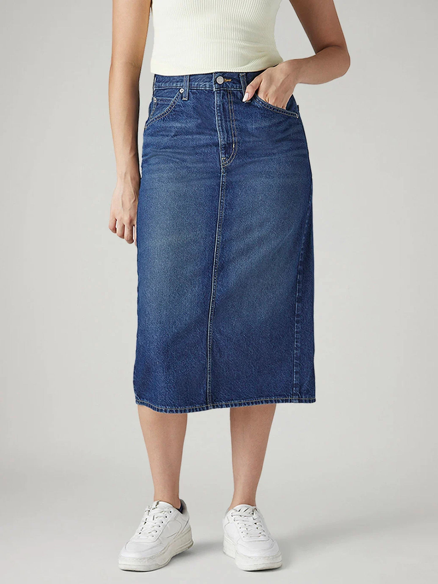 levi's Women's Blue Solid Skirt-picture-16