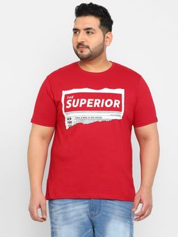 Urbano Plus - Men Red Printed Regular Fit Cotton T-Shirt