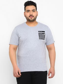 Urbano Plus - Men Grey Printed Regular Fit Cotton T-Shirt